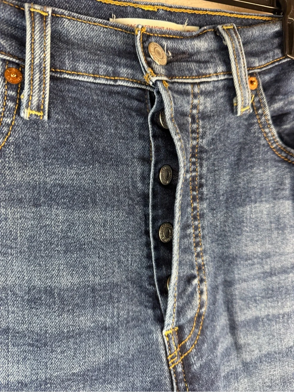 Levi’s Ribcage Straight Ankle Dark Wash Jeans, 28
